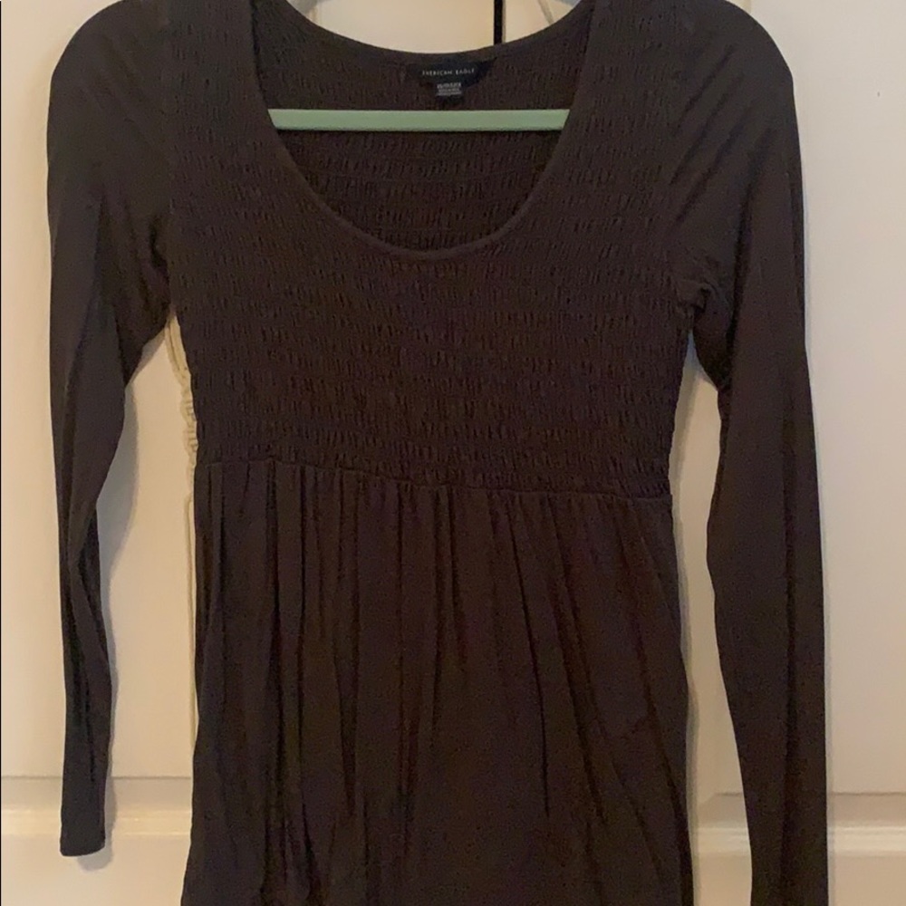 Long sleeve ruched top